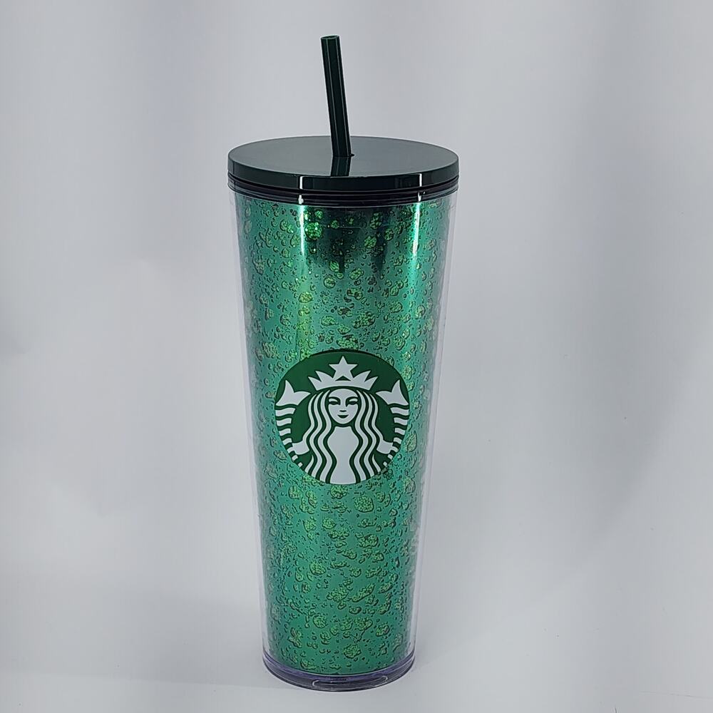 Starbucks Teal Green Glitter Snowglobe Tumbler Cold Cup